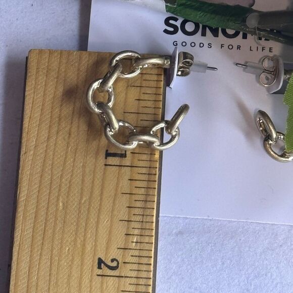 Sonoma Link Style Open Hoop Earrings .75in - Picture 5 of 6